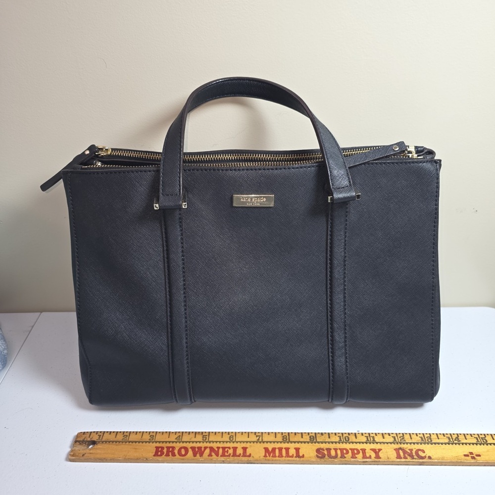 Kate Spade Small Black Loden Newbury Lane Bag Satchel Crossbody Purse Leather